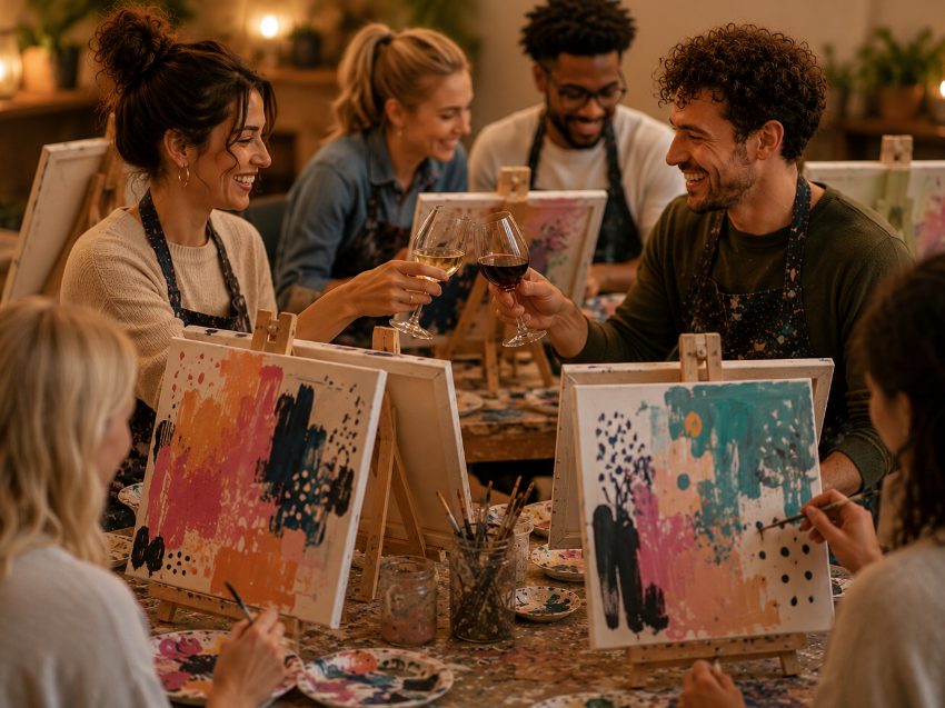 Drink & Paint Malkurs in Lüneburg - Abstrakt malen