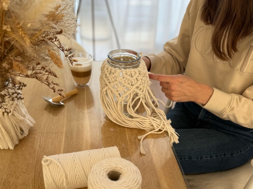 Makramee Workshop in Braunschweig - Windlicht & Vase