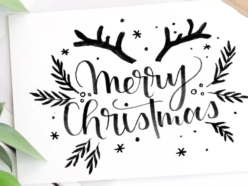 Weihnachtskarten Letteringworkshop Frankfurt