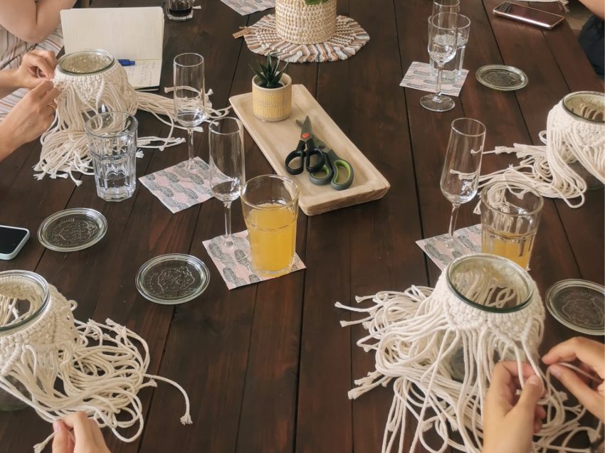 Ausschnitt aus einem Makramee Workshop