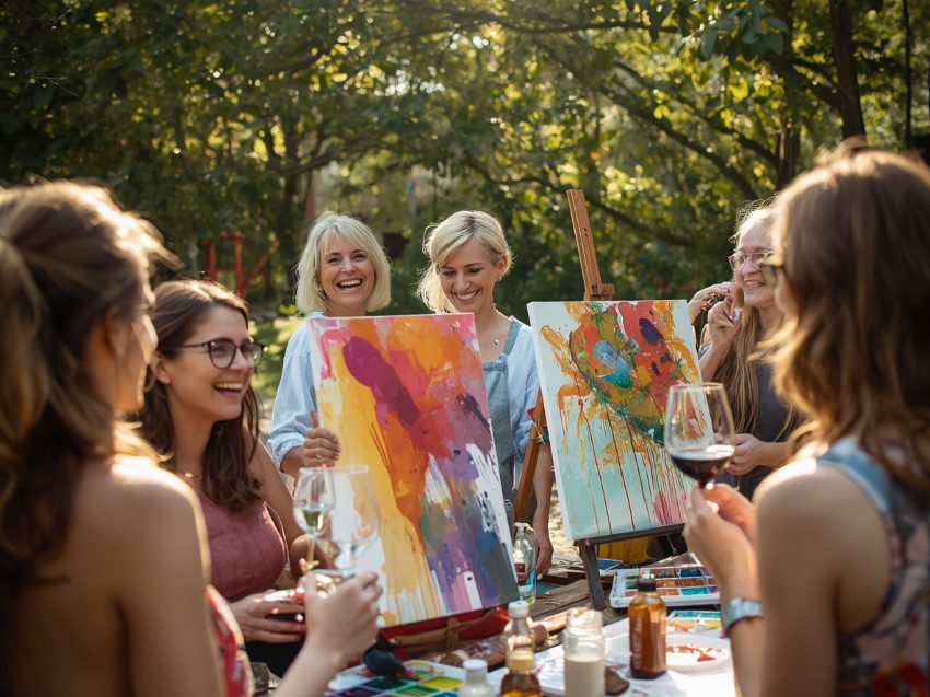 Drink & Paint Malkurs in Osnabrück - Abstrakt malen
