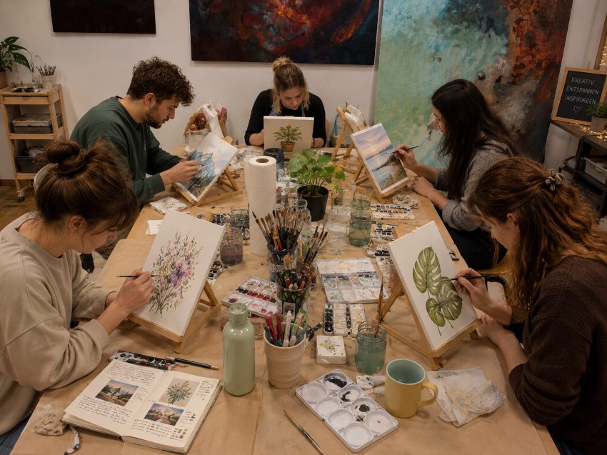 Drink & Paint Malkurs nahe Regensburg - Abstrakt malen