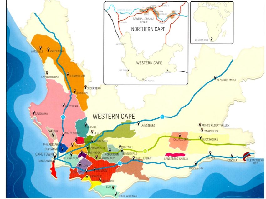 Karte der Weinregionen
