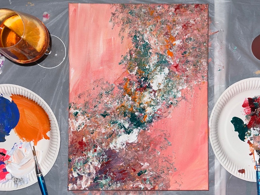 Drink & Paint Malkurs in Kiel - Abstrakt malen