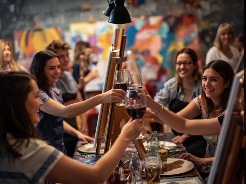 Drink & Paint Malkurs in Paderborn - Abstrakt malen